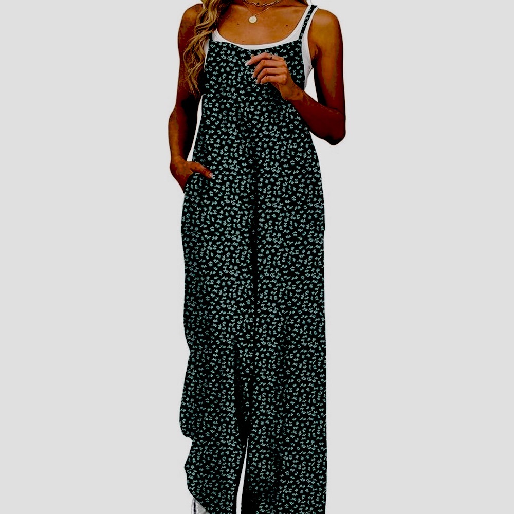 👖Cost Plus World Market Striped Jumpsuit with Floral Embroidery and pockets! - Picture 2 of 10
